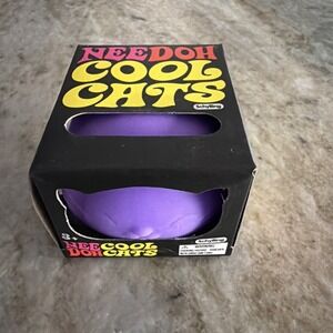 NeeDoh Cool Cats purple Schylling Squeeze Ball Toy Nee Doh TikTok Viral